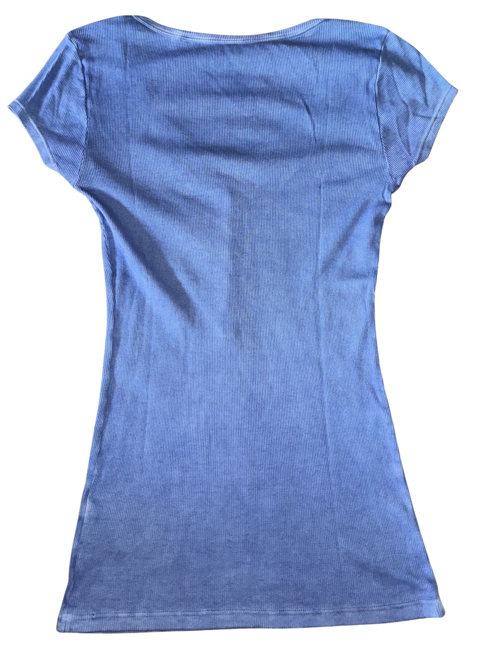 Guess Light Blue Short Sleeve Henley Top - Picture 3 of 5